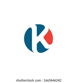 Round K letter vector logo design