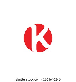 Round K letter vector logo design