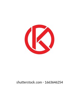 Round K letter vector logo design