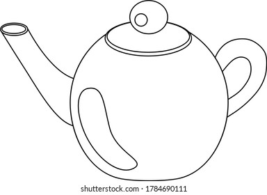 Runde Kettle. Hot Drink Dinning Symbol. Küchendekorationselement.