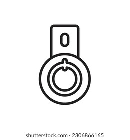 Round Key Outline Icon Vector Illustrator