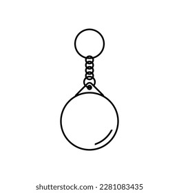 Round Keychain icon, pin key chain outline vector illustration in trendy style. Editable graphic resources for many purposes.