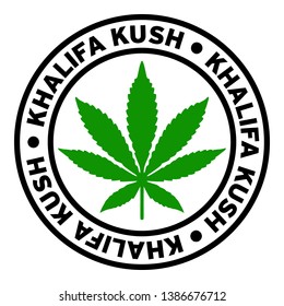 Round Khalifa Kush Marijuana Strain Clipart