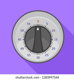 Round kitchen timer icon. Flat illustration of round kitchen timer vector icon for web design