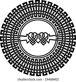 round knotwork - tattoo, t-shirt design - just add your text