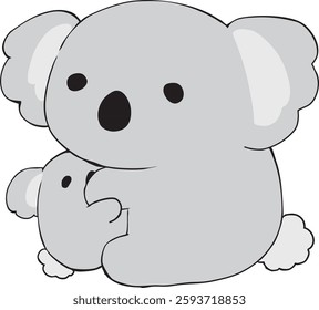 A round koala with a good parent-child relationship.