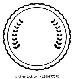 Round label design template. Award frame. Vector flat outline icon illustration isolated on white background.