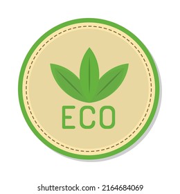 round label eco icon isolated
