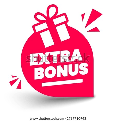 Round Label With Gift Icon And Text Extra Bonus