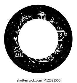 round label sketch desserts