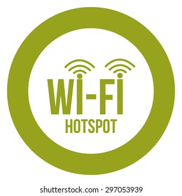 Round label for a wifi hotspot. Vector illustration