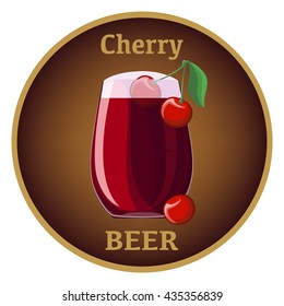 Round labels "cherry beer"