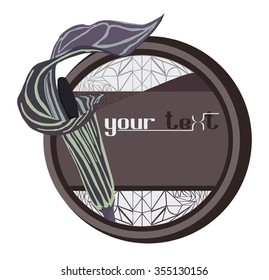 Round labels with a painted image of arisaema triphyllum flowers