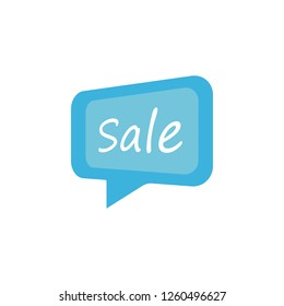 Round Labels stickers for big sale blue and white version. Vector icon