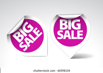 Round Labels / stickers for big sale - purple with white border