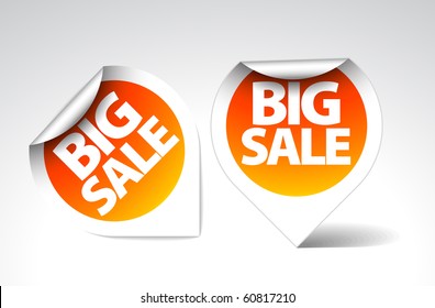 Round Labels / stickers for big sale - orange with white border