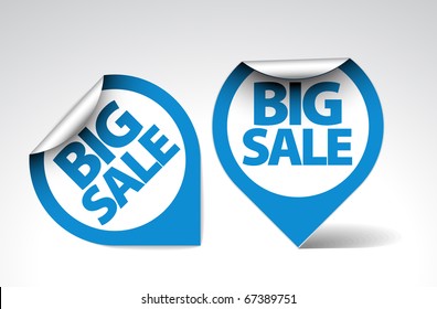 Round Labels / stickers for big sale - blue and white version