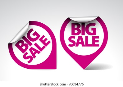 Round Labels / stickers for big sale - purple and white version