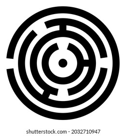 Rund labyrinth Circle Labyrinth Symbol schwarze Farbe Vektorgrafik flaches Bild