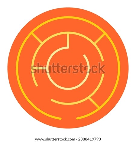 Round labyrinth flat icon. Circle maze color icons in trendy flat style. Intricacy gradient style design, designed for web and app. Eps 10