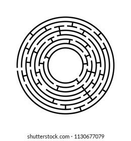 Round labyrinth. An interesting and useful game for children and adults. Simple flat vector illustration isolated on white background