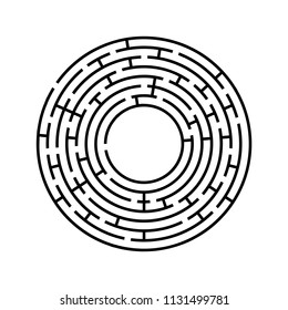 Round labyrinth. An interesting and useful game for children and adults. Simple flat vector illustration isolated on white background