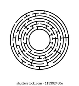 Round labyrinth. An interesting and useful game for children and adults. Simple flat vector illustration isolated on white background