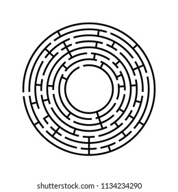 Round labyrinth. An interesting and useful game for children and adults. Simple flat vector illustration isolated on white background