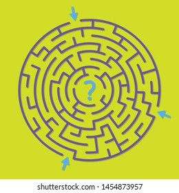 Round labyrinth maze game, find the right path