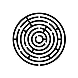 Round Labyrinth Maze Game Vector Illustration EPS10