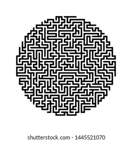 Round labyrinth maze game vector illustration