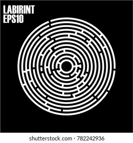 Round labyrinth on a black background
