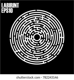 Round labyrinth on a black background