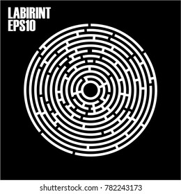 Round labyrinth on a black background