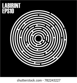 Round labyrinth on a black background