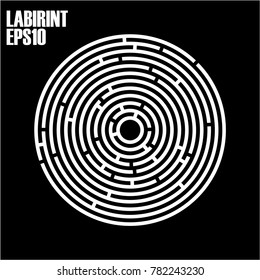 Round labyrinth on a black background