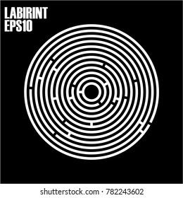Round labyrinth on a black background