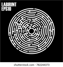 Round labyrinth on a black background