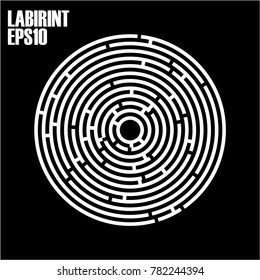 Round labyrinth on a black background