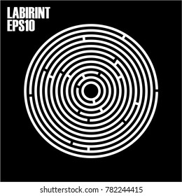 Round labyrinth on a black background