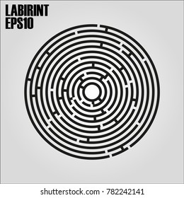 Round labyrinth on a white background