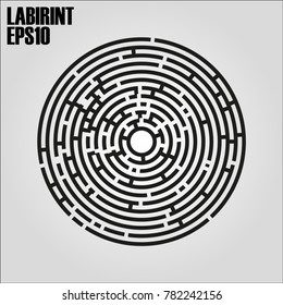 Round labyrinth on a white background