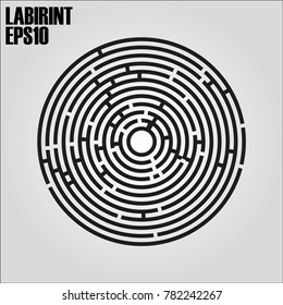 Round labyrinth on a white background