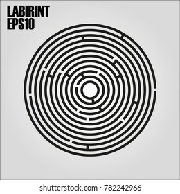 Round labyrinth on a white background