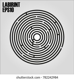 Round labyrinth on a white background