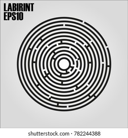 Round labyrinth on a white background