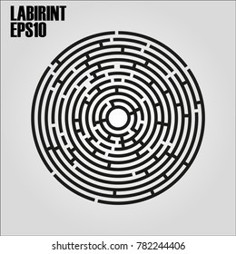 Round labyrinth on a white background