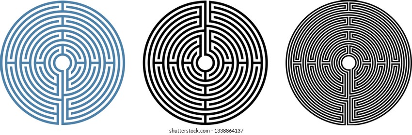 Round labyrinth vector circular path