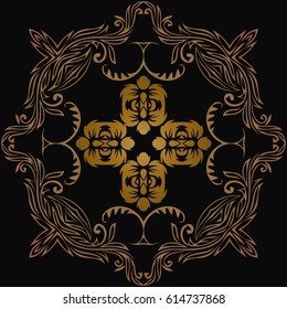 Round lace border frame Elegant element for design in Eastern style