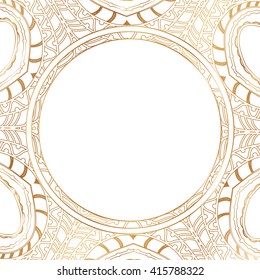 Round lace border frame silhouettes. Can be used for decoration and design photo frame, menu, card, scrapbook, album. Vector Illustration.